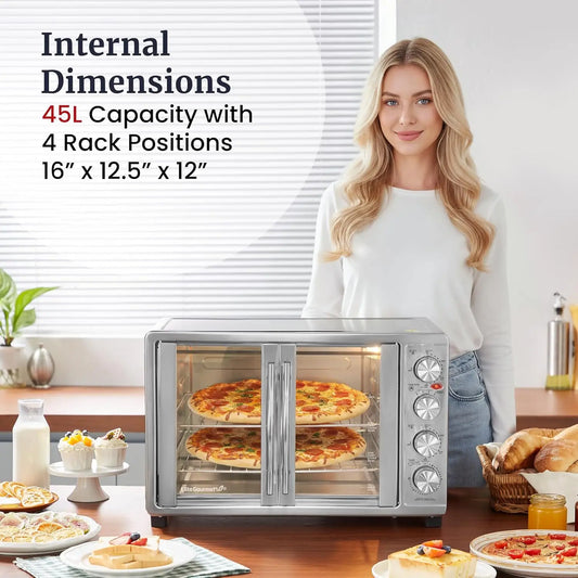 French Door Convection Oven Bake Broil Toast Rotisserie Capacity