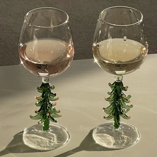 Christmas Decoration Wine Glass For Family Gift