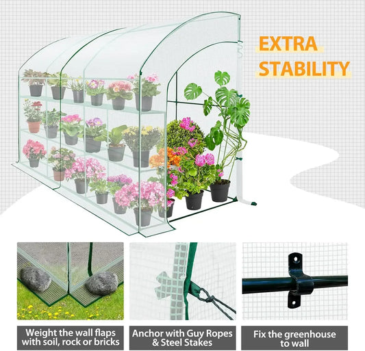 Bestselling Portable Lean-To Greenhouse Roll-Up Zipper Doors