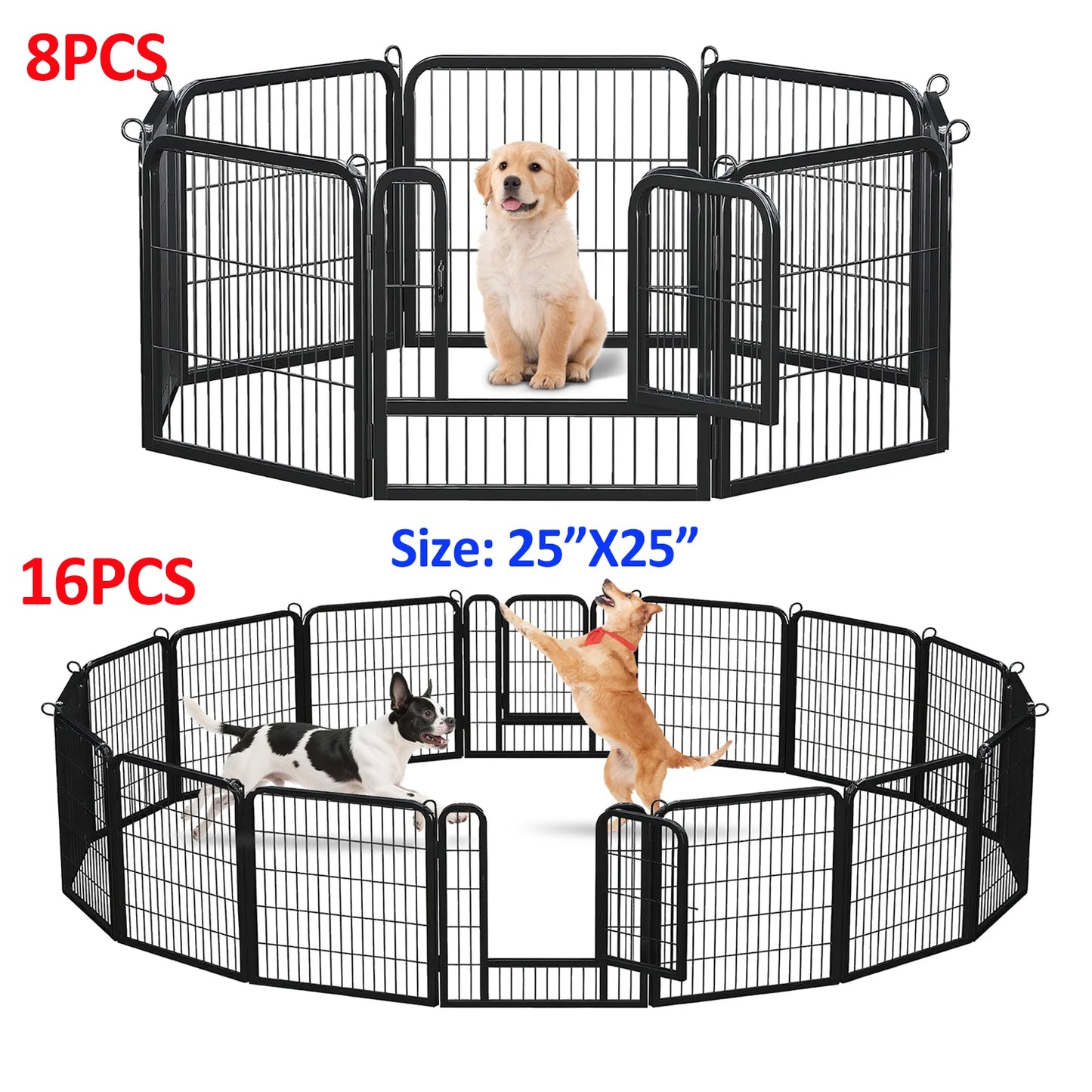 Dog Playpen With Door Outdoor/Indoor Foldable Metal Pet