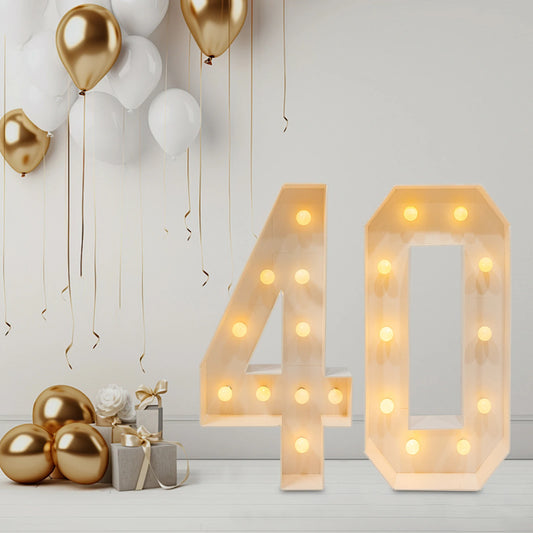 30/40/50/60 Giant Number Led Light 100cm DIY For Holiday Event