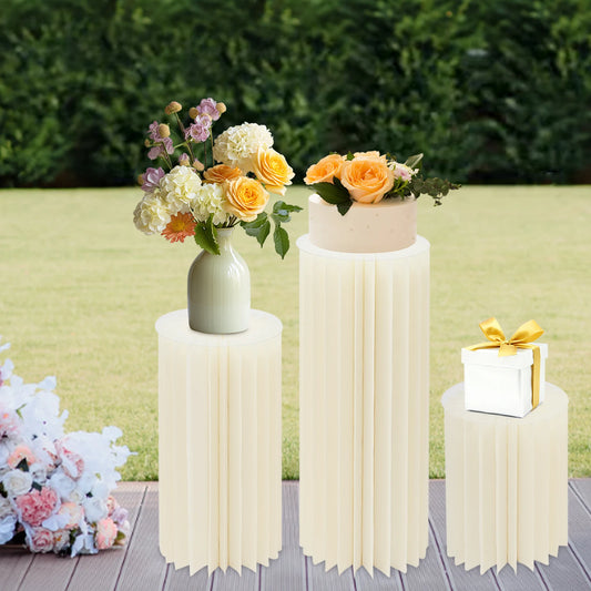 3PCS Wedding Party Flower Stand Cylinder Dessert Table