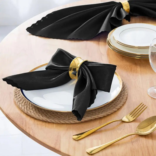 100 Pack Satin Napkins Square Dinner Napkins