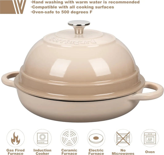 6 Quart Cast Iron Enameled Dutch Oven With Lid
