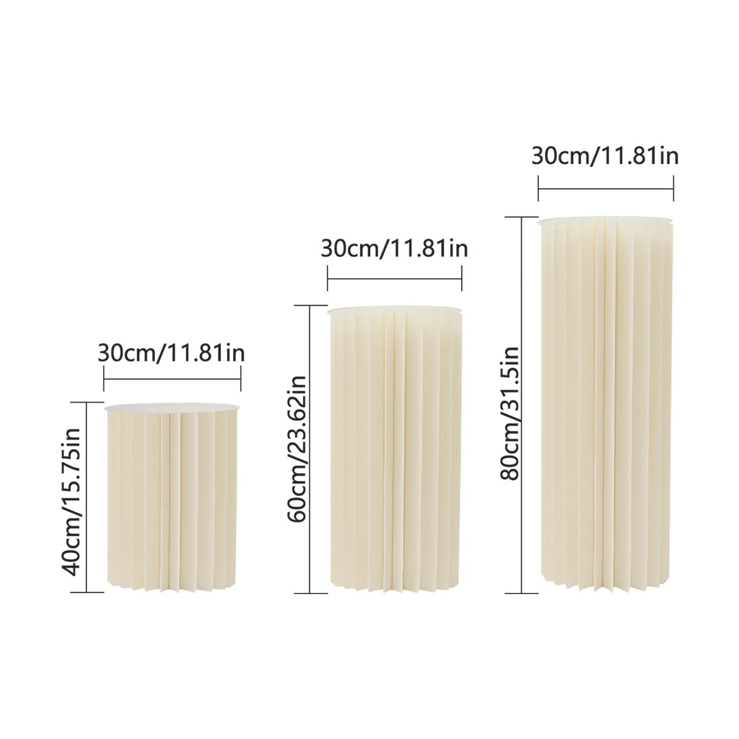 3PCS Wedding Party Flower Stand Cylinder Dessert Table