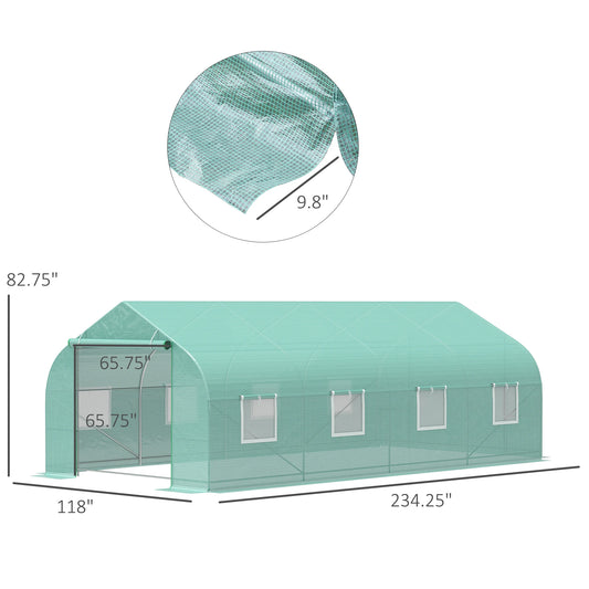 20' X 10' X 7' Greenhouse For All Year Gardening