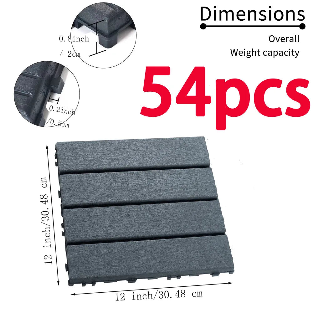 12"x12" Square Interlocking Deck Tiles Backyard Use