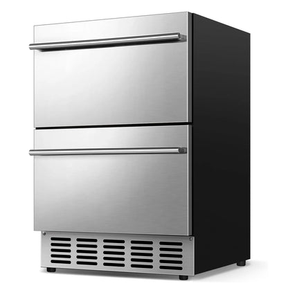 Refrigerator With Wheels & Drawer For Patio Kitchen Livingroom