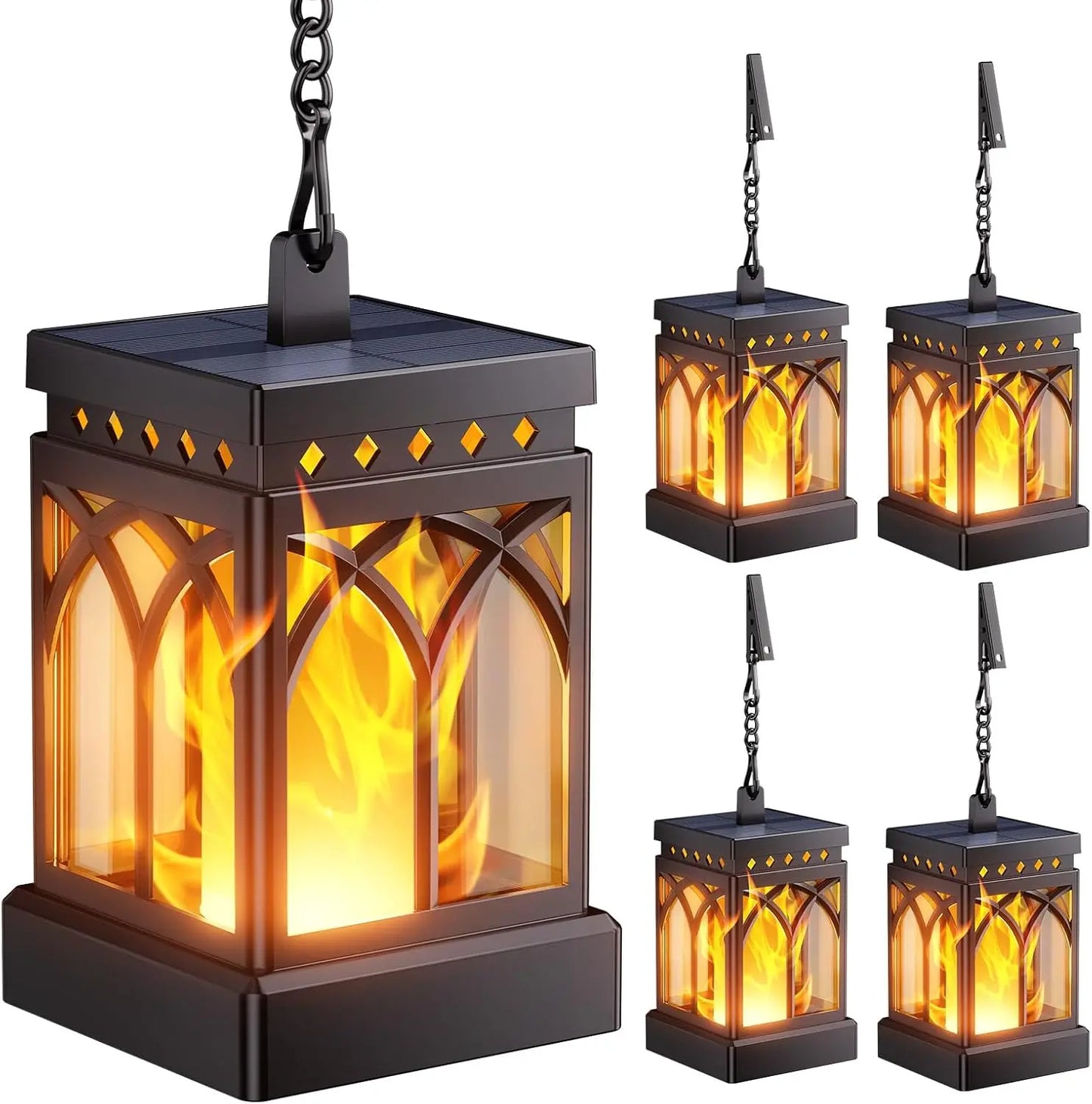 Solar Lanterns Outdoor Waterproof Two Modes Hanging Lights For Outside
