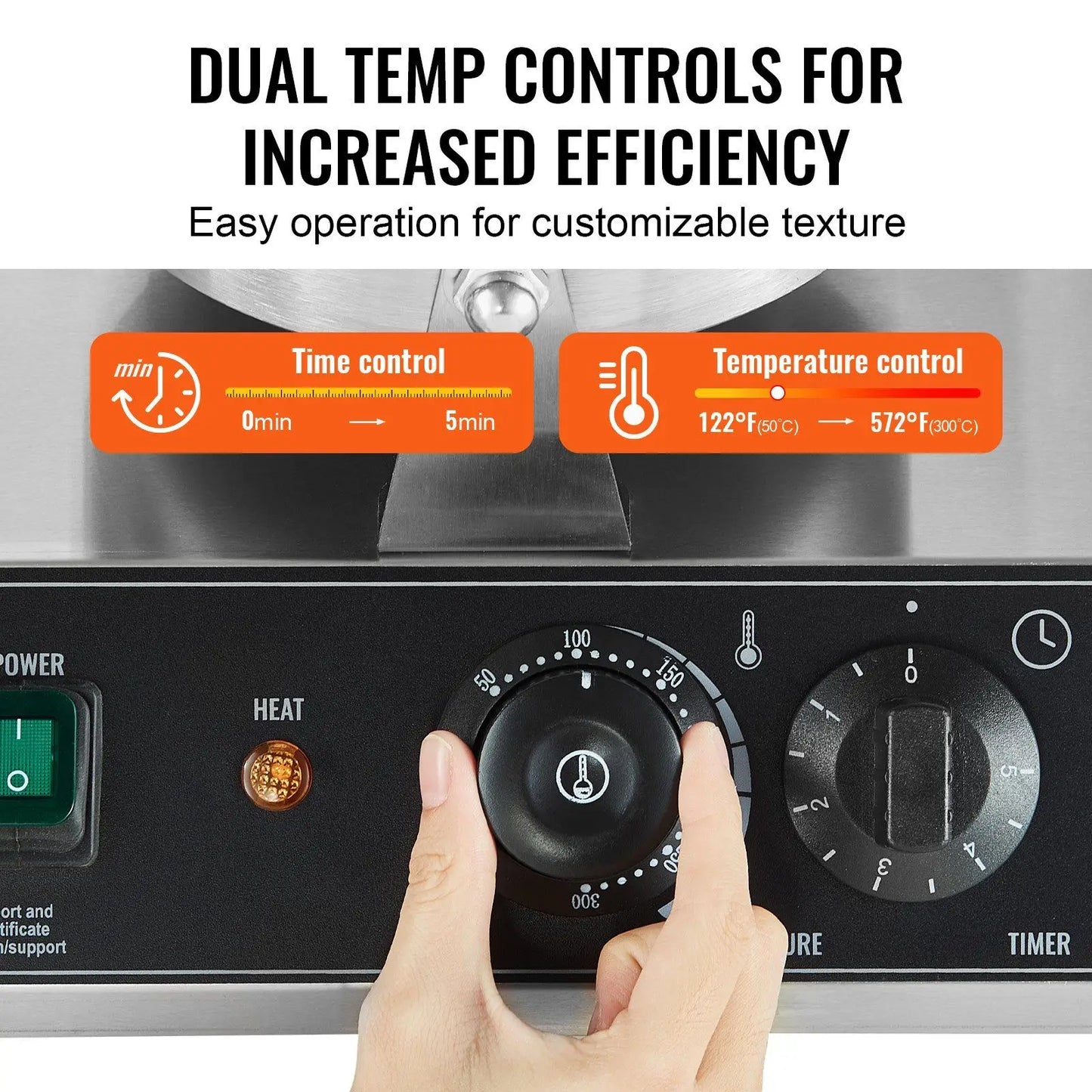 Double Head Kitchen Waffle Maker Adjustable Temperature