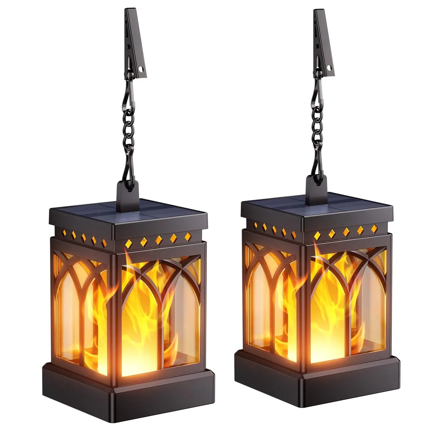 Solar Lanterns Outdoor Waterproof Two Modes Hanging Lights For Outside