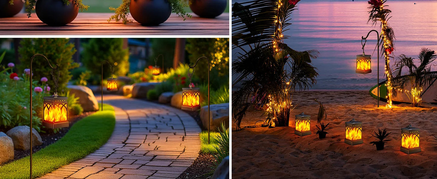 Solar Lanterns Outdoor Waterproof Two Modes Hanging Lights For Outside