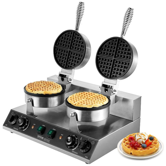 Double Head Kitchen Waffle Maker Adjustable Temperature