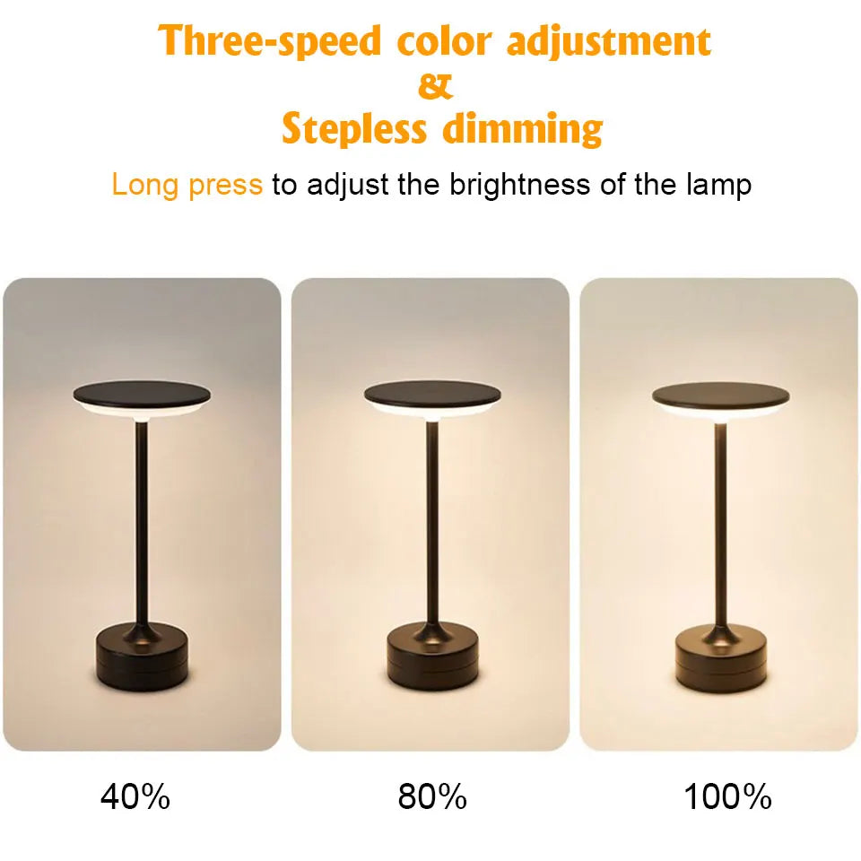 LED Table Lamp Touch Sensor Portable Bedroom Reading Lamp