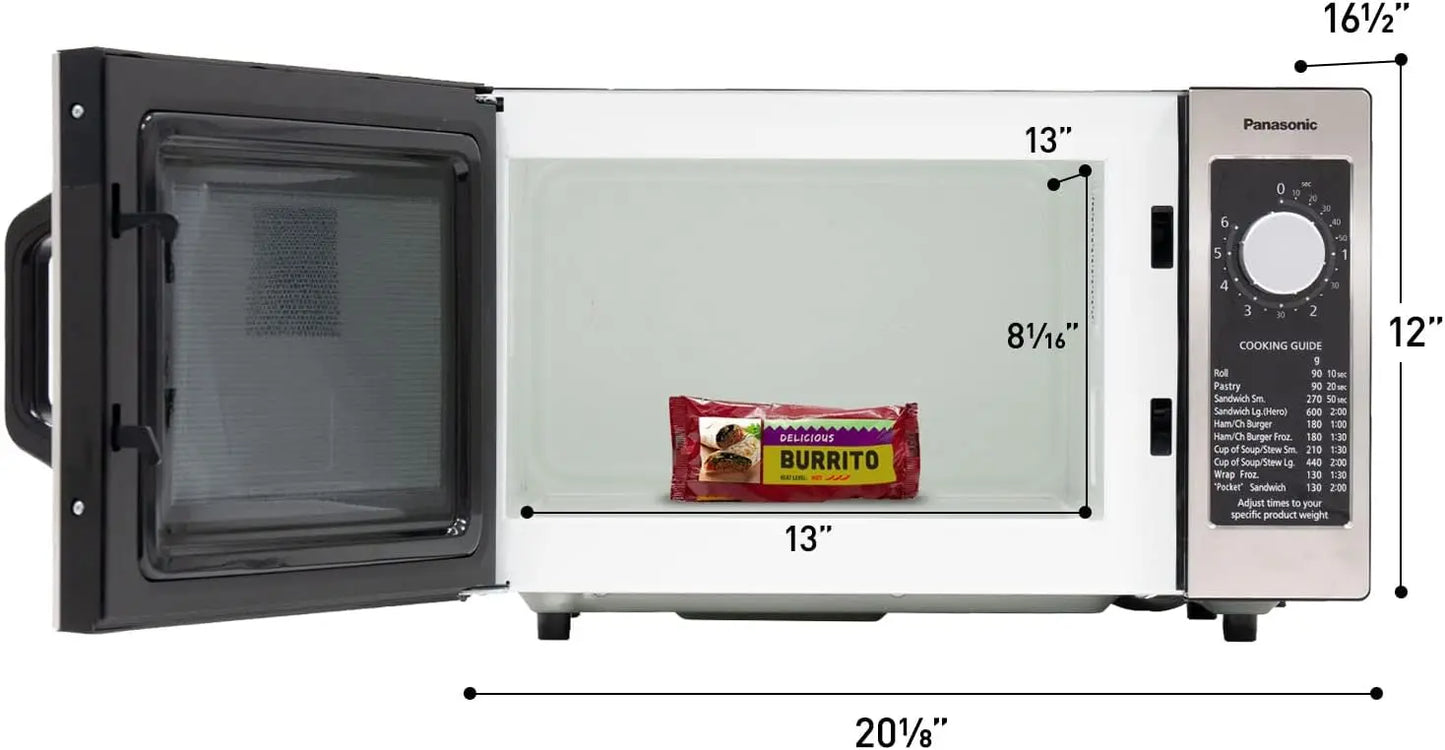 Compact Silver Microwave Oven With 6 Minute Timer