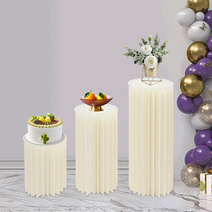 3PCS Wedding Party Flower Stand Cylinder Dessert Table