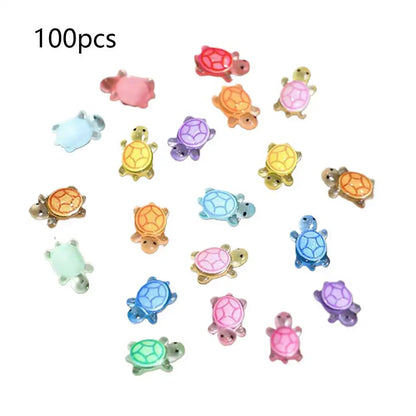 100Pcs Mini Resin Turtles Night Glow Turtle Figurines