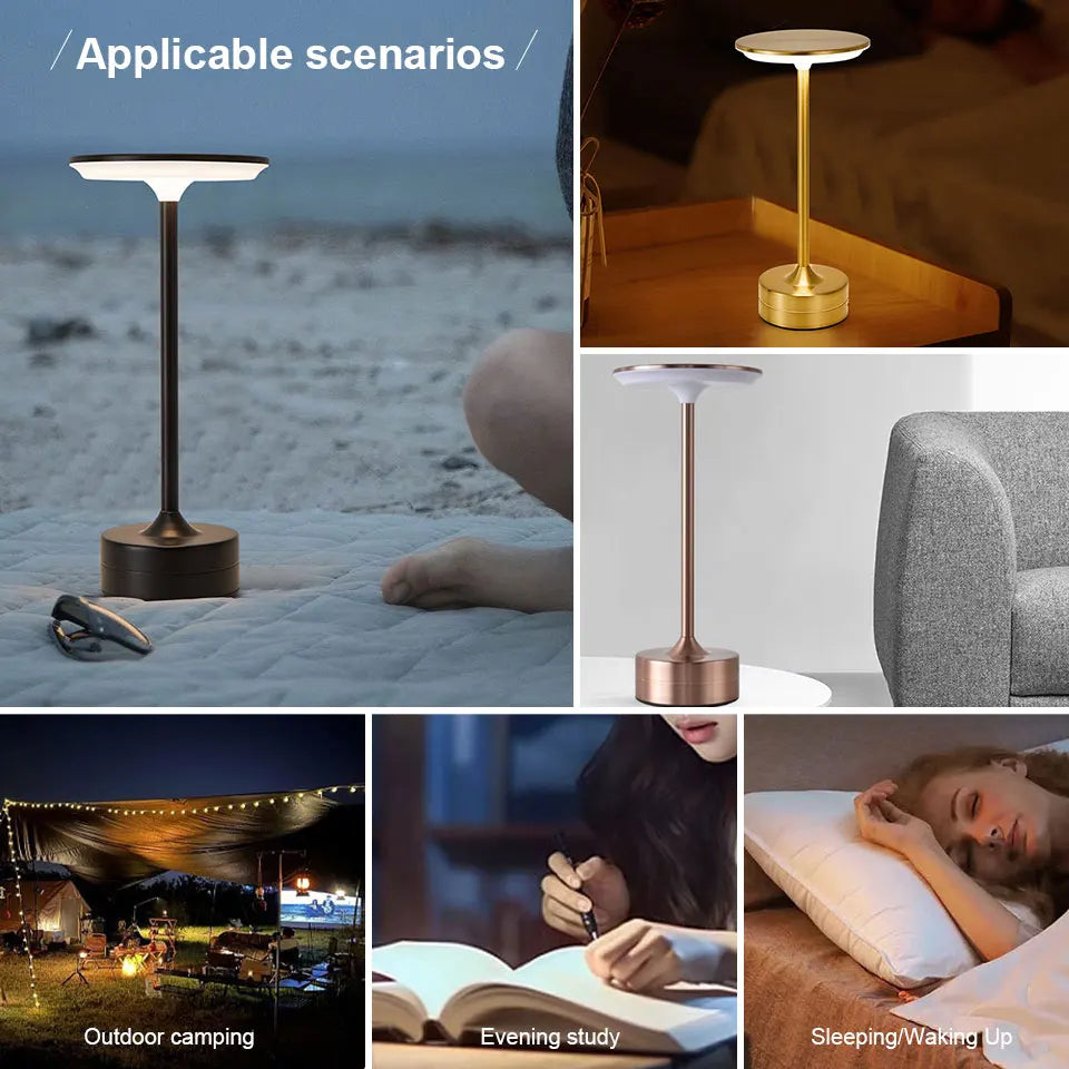 LED Table Lamp Touch Sensor Portable Bedroom Reading Lamp