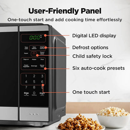 Countertop Microwave Oven Auto Child Lock 10 Power Levels