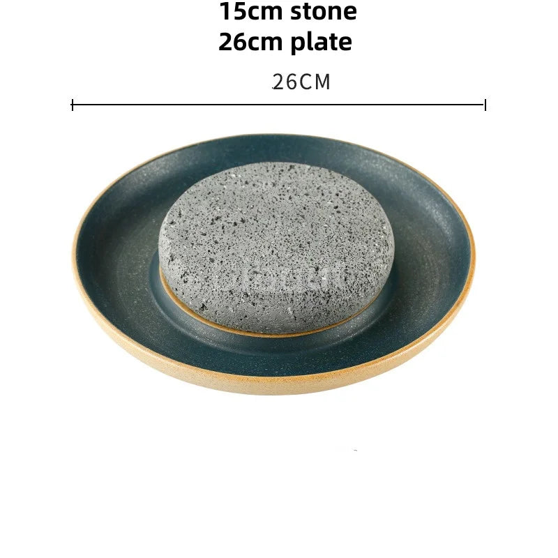 Creative Ceramic Dining Steak Plate Stone Tableware
