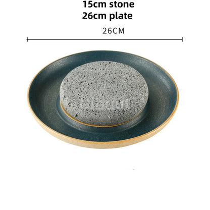 Creative Ceramic Dining Steak Plate Stone Tableware