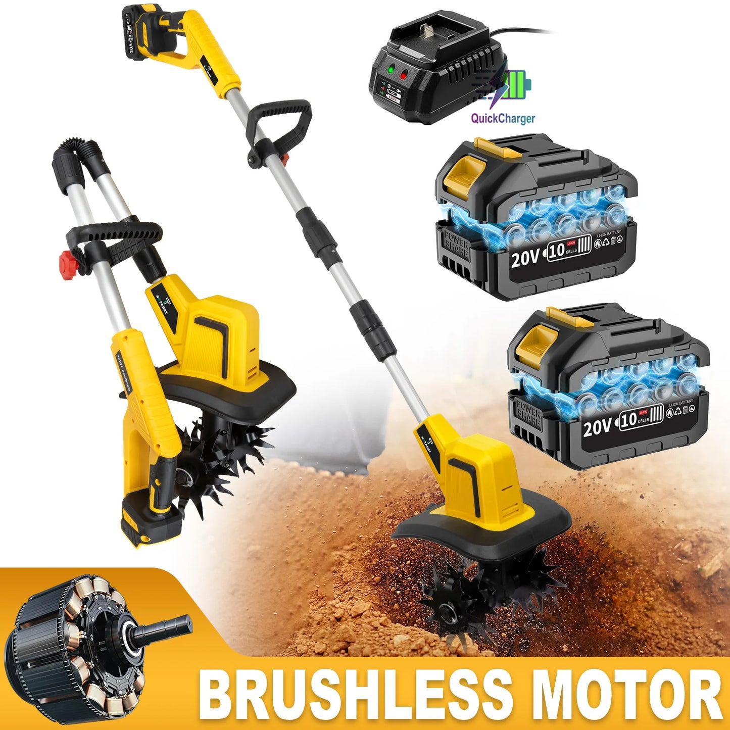Mini Electric Tiller With Battery For Outdoor Use