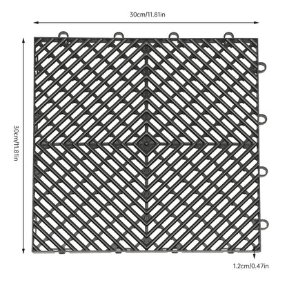 Black Interlocking Patio Floor Tiles Outdoor Use