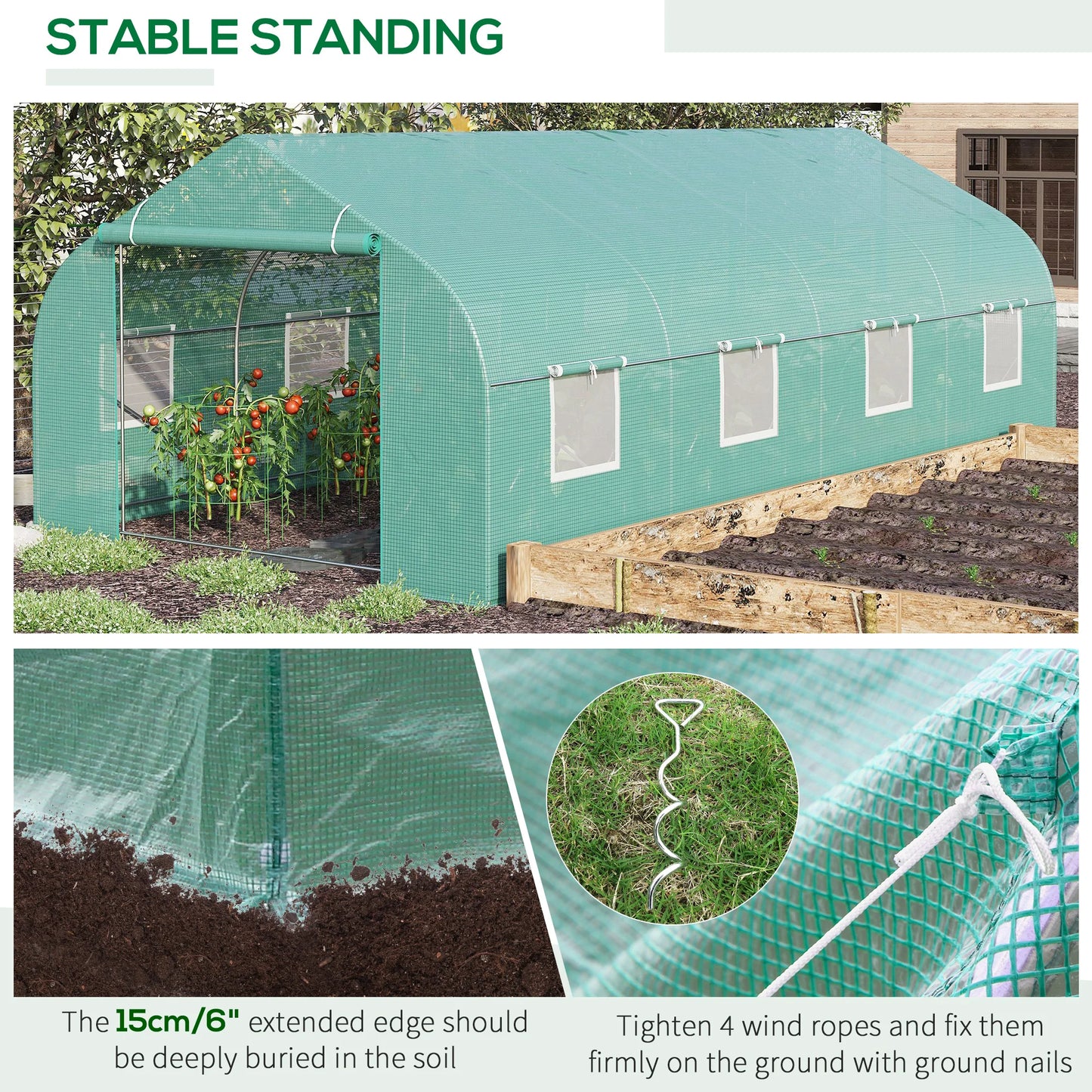20' X 10' X 7' Greenhouse For All Year Gardening