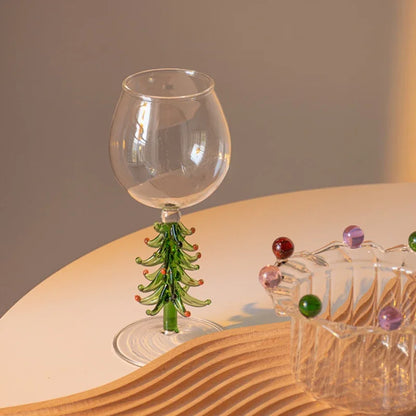 Christmas Decoration Wine Glass For Family Gift