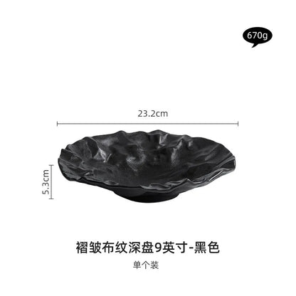 Folding Deep Plate Dishes Ceramic High-Grade Tableware