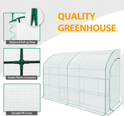 Bestselling Portable Lean-To  Greenhouse  Roll-Up  Zipper Doors