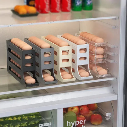 Egg Storage Box Creative Automatic Dispenser For Refrigerator