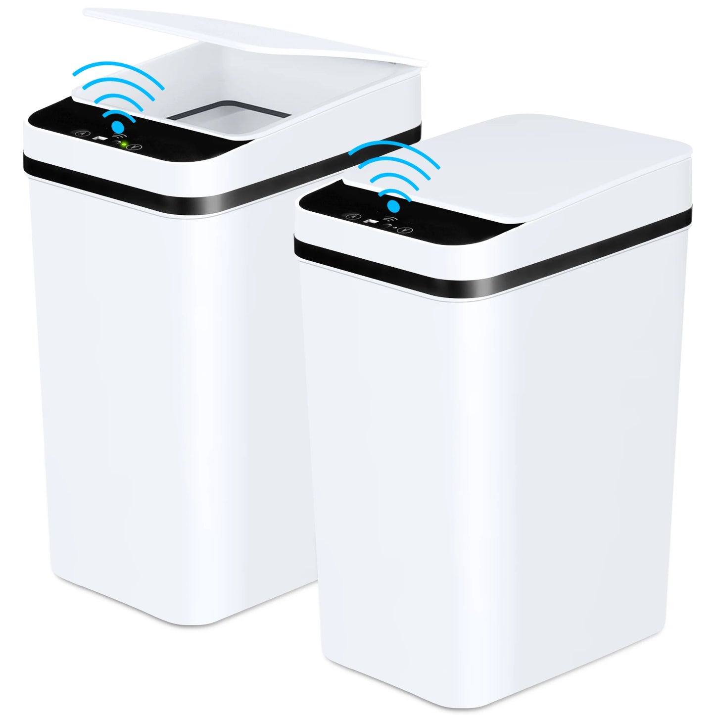 2 Pack 12L Bathroom Automatic Trash Cans Touchless Motion Sensor For Bathroom