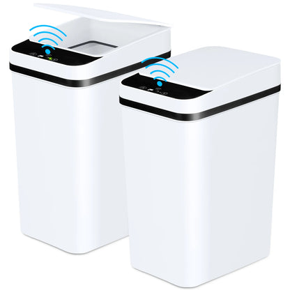 2 Pack 12L Bathroom Automatic Trash Cans Touchless Motion Sensor For Bathroom