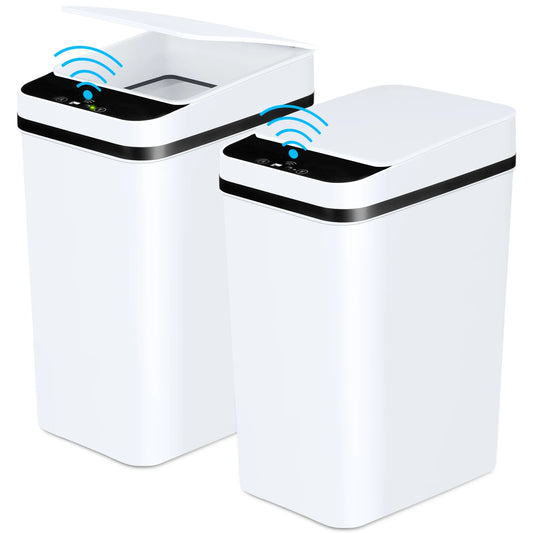 2 Pack 12L Bathroom Automatic Trash Cans Touchless Motion Sensor For Bathroom