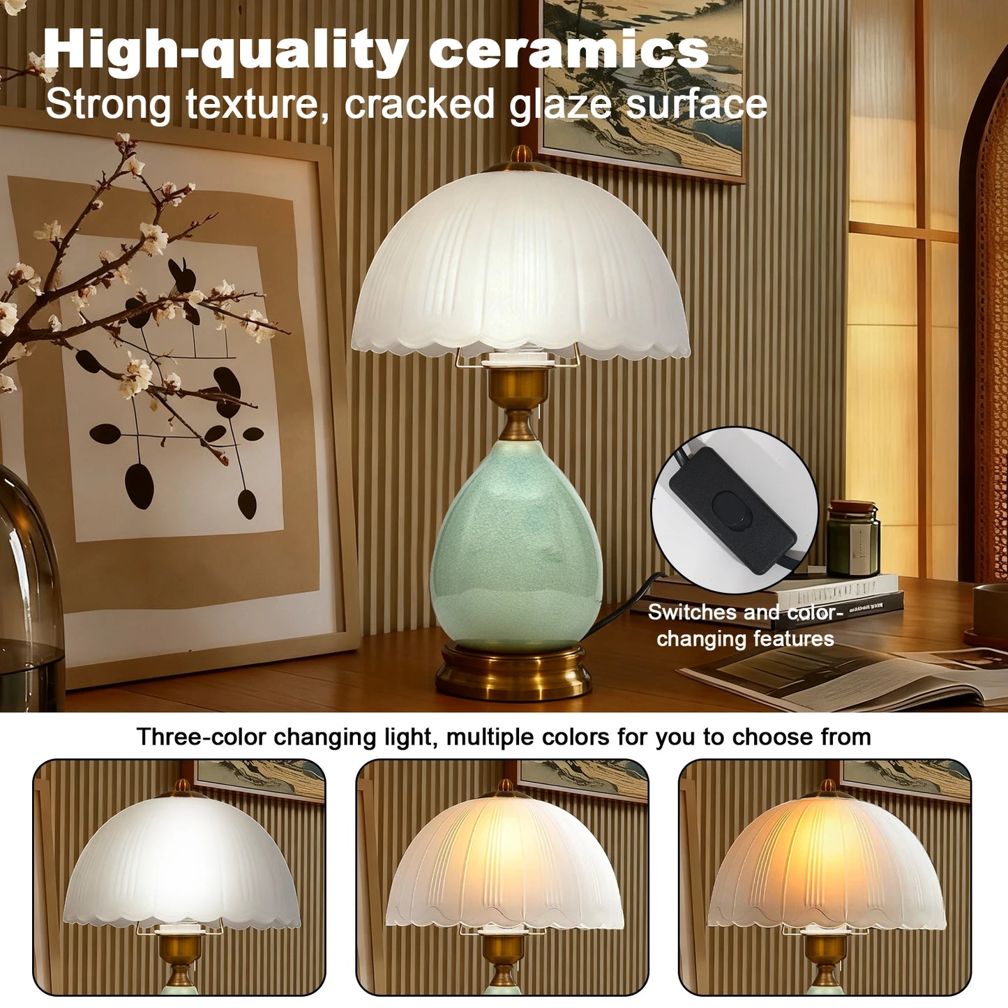 Vintage Ceramic Table Lamp Traditional Modern Living