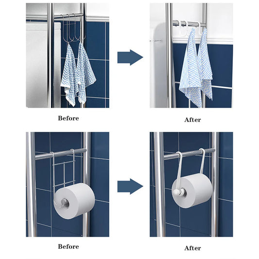 Over The Toilet Storage For Organizing And Removable Towel Hooks