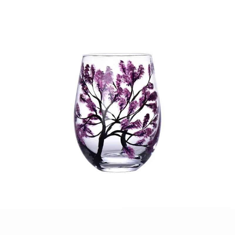 Crystal Glass Painted Creative Four Seasons Wine Goblets