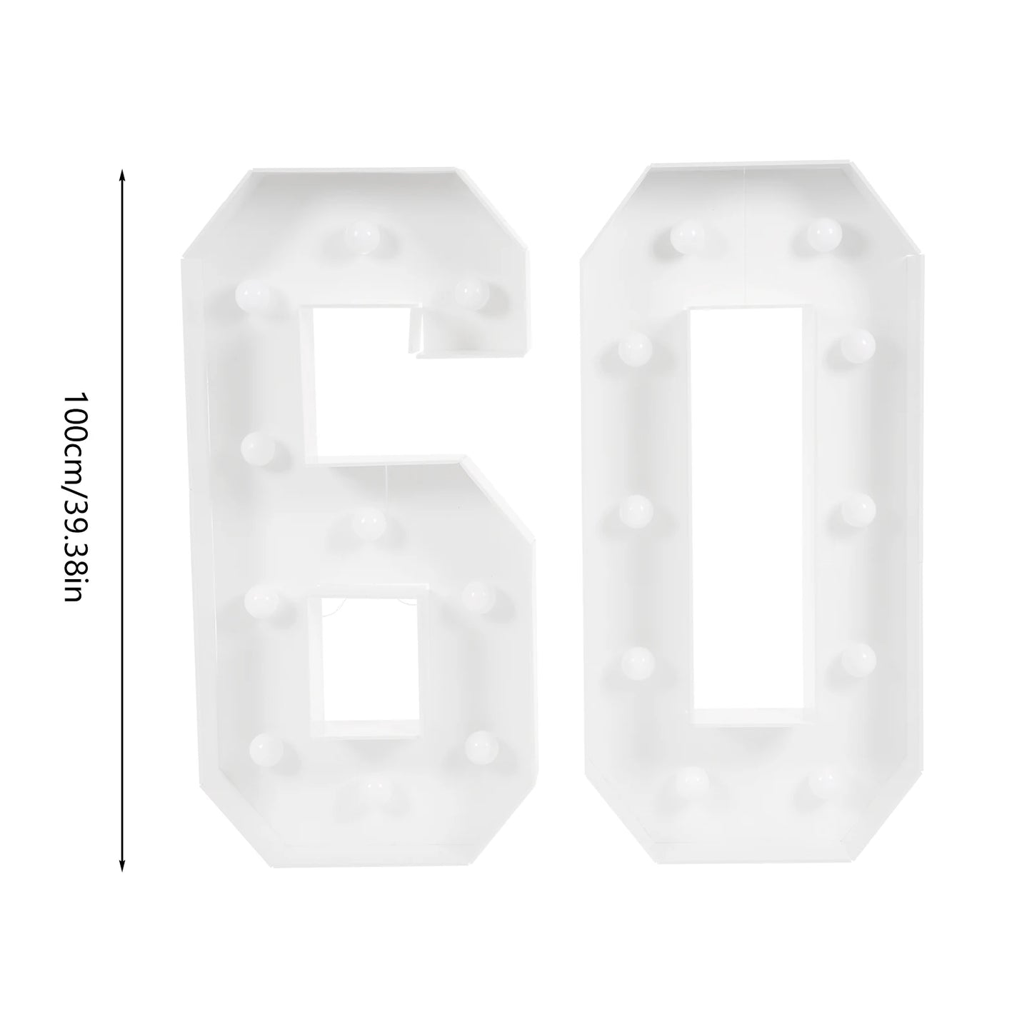30/40/50/60 Giant Number Led Light 100cm DIY For Holiday Event