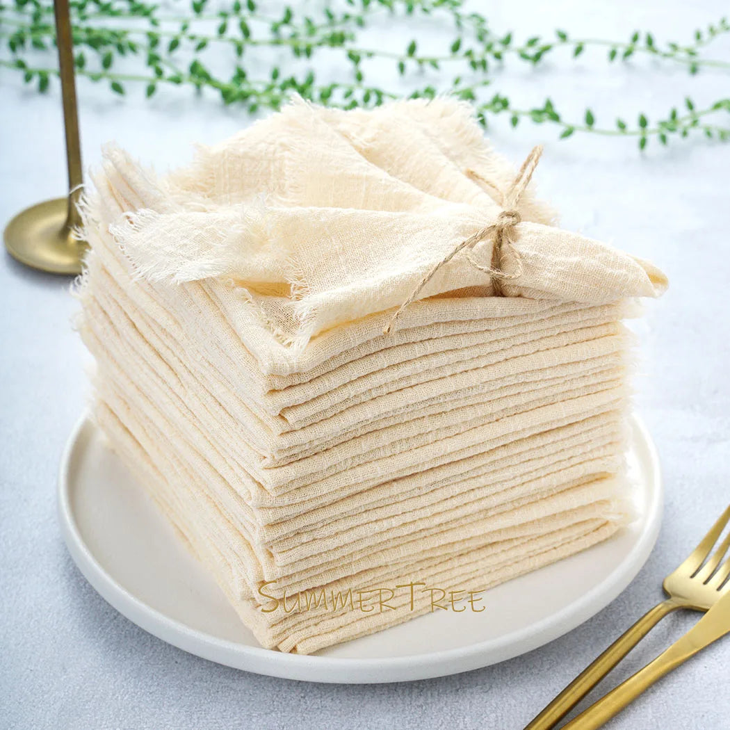 24 Pack Cotton Gauze Napkins For Wedding