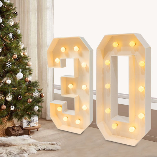 30/40/50/60 Giant Number Led Light 100cm DIY For Holiday Event