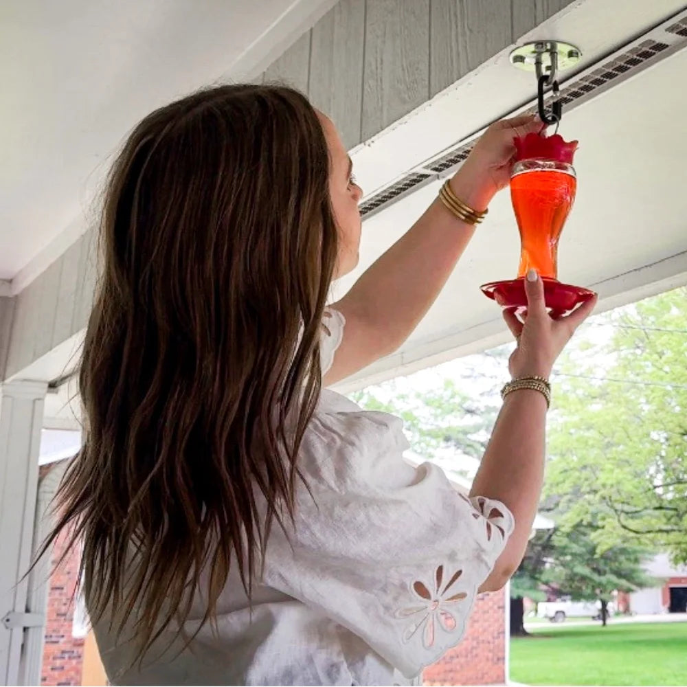 Glass Hummingbird Feeder Bee Resistant Easy Clean For Outdoors