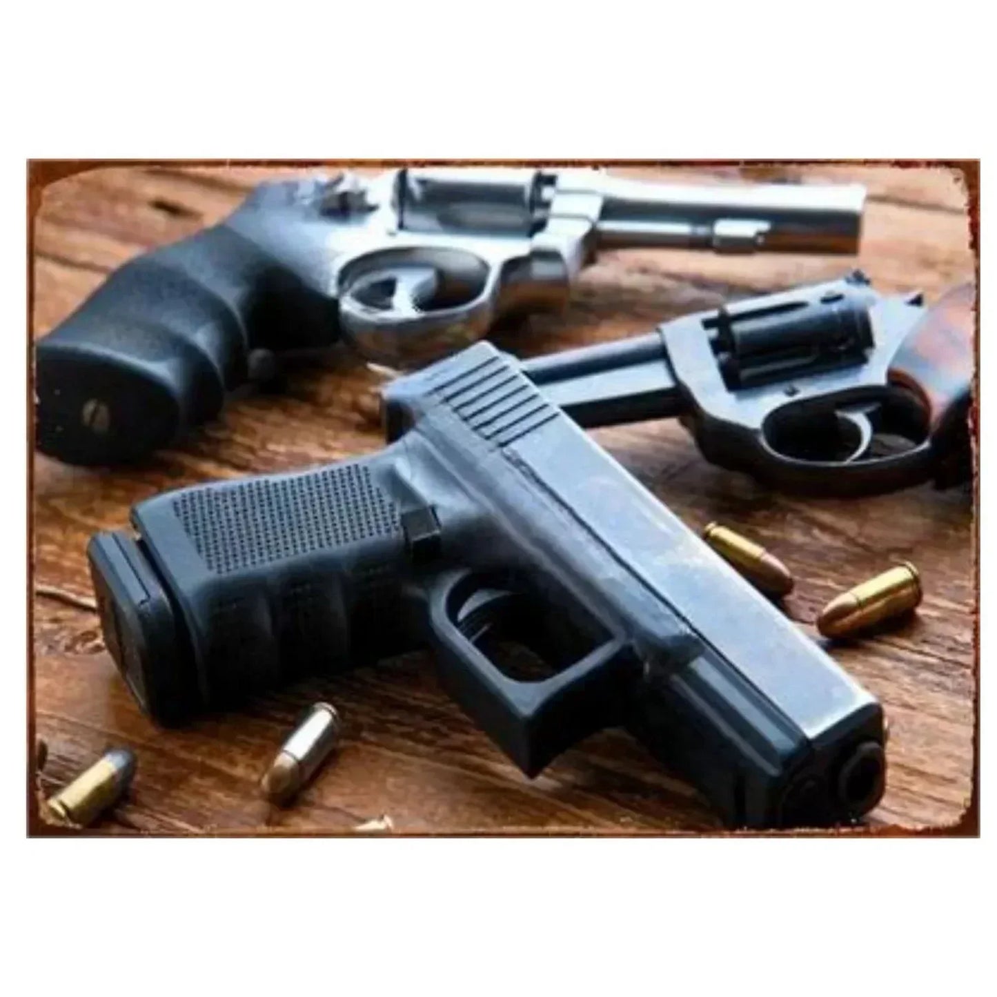 Pistol Metal Signs Military Flair Bar & Club