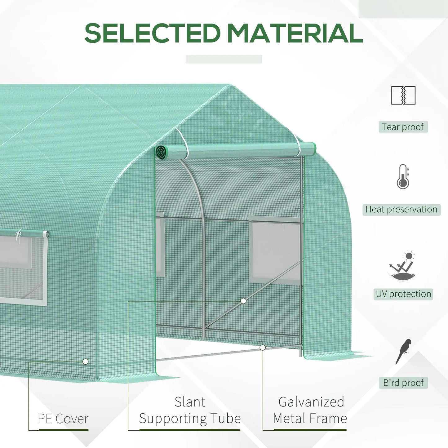 20' X 10' X 7' Greenhouse For All Year Gardening