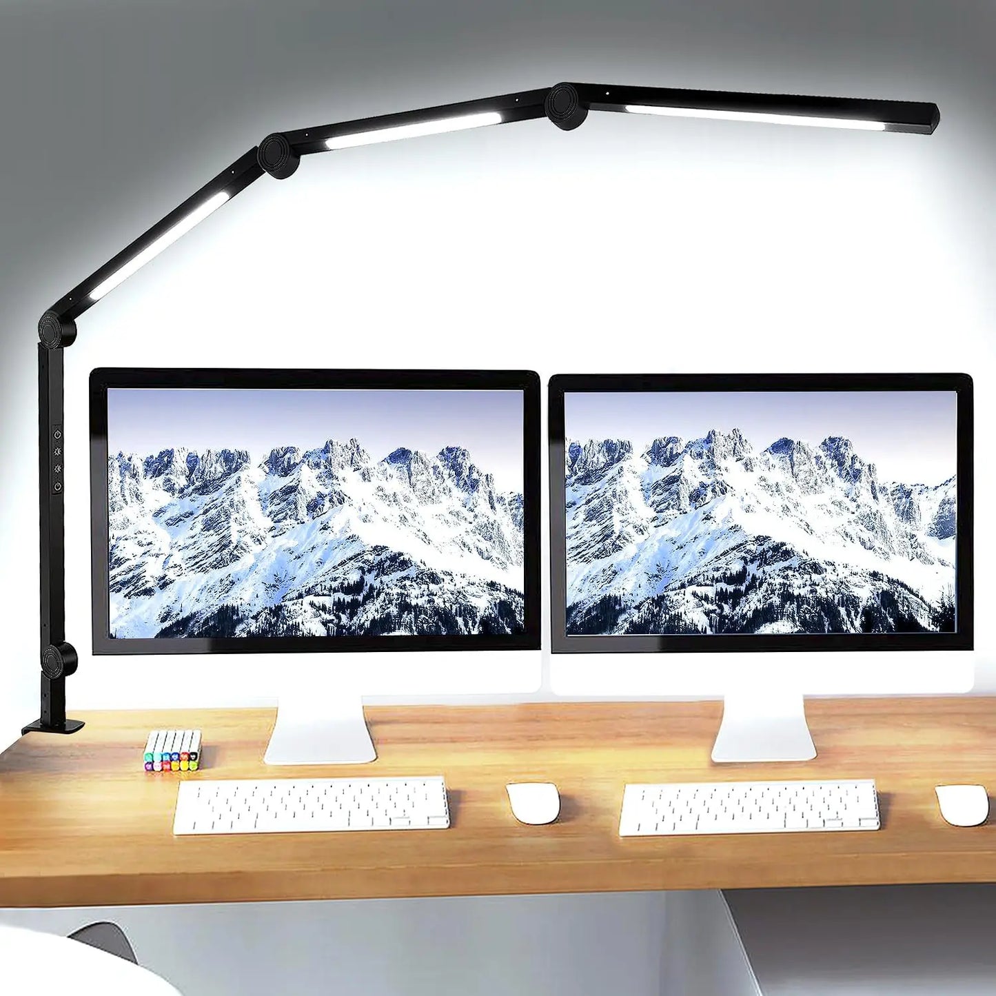 LED Desk Lamp With Clamp Flexible With Swing Arm Sections
