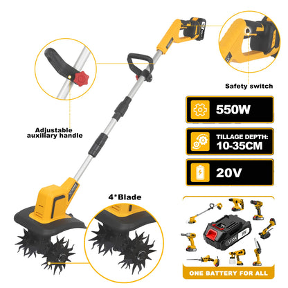 Mini Electric Tiller With Battery For Outdoor Use