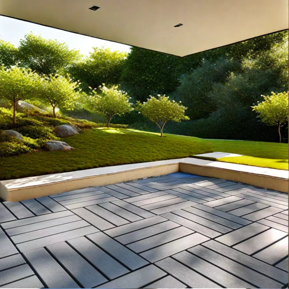 12"x12" Square Interlocking Deck Tiles Backyard Use