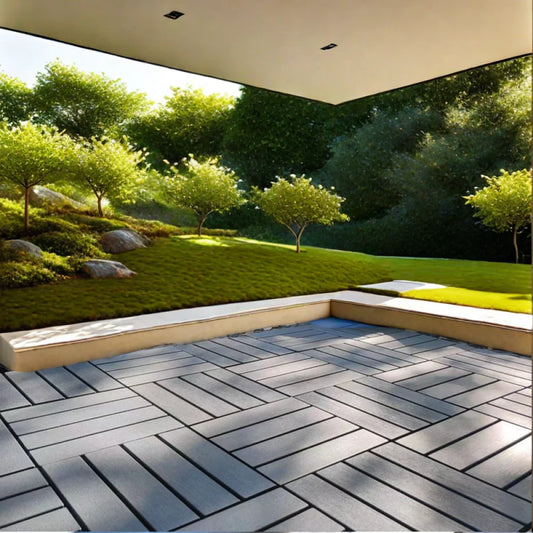 12"x12" Square Interlocking Deck Tiles Backyard Use