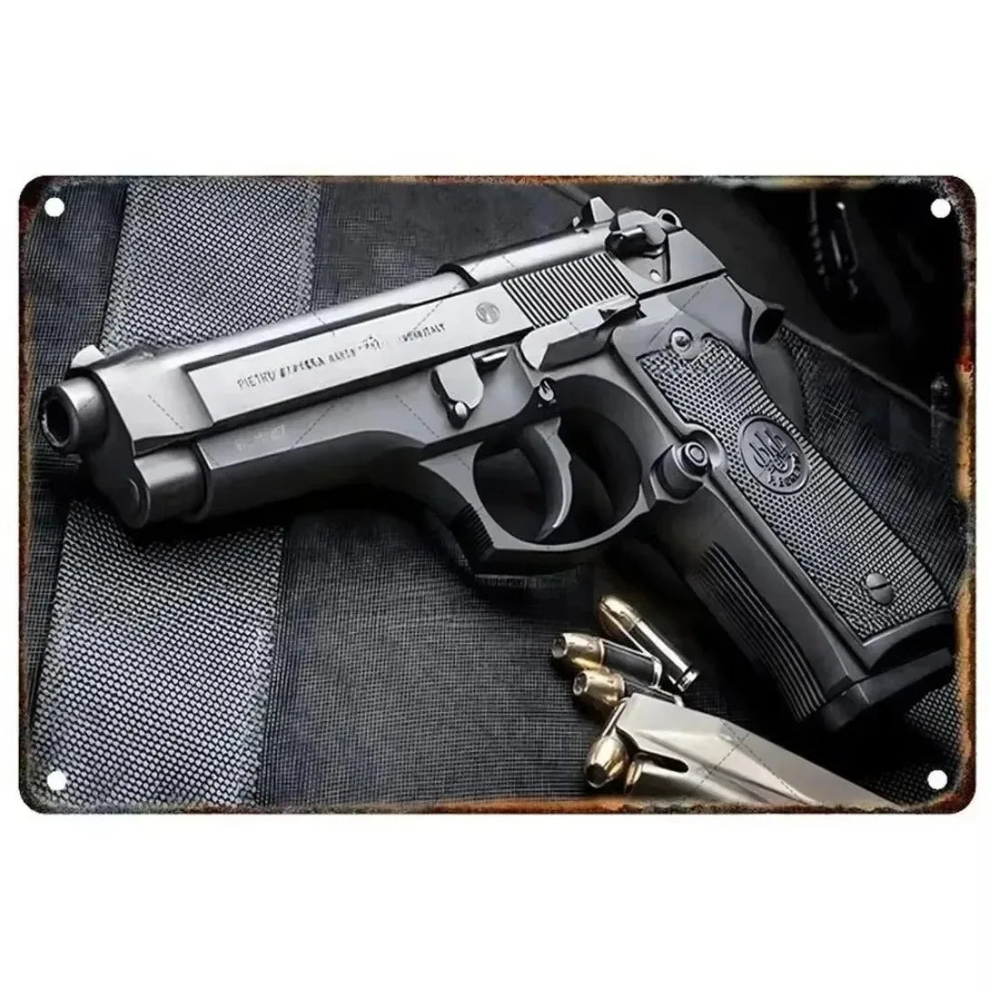 Pistol Metal Signs Military Flair Bar & Club