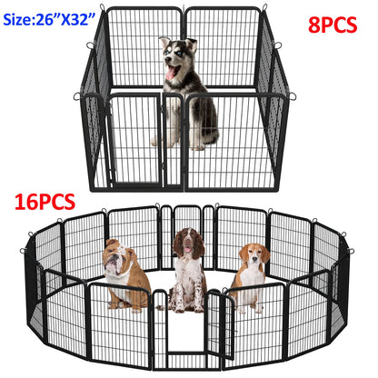 Dog Playpen With Door Outdoor/Indoor Foldable Metal Pet